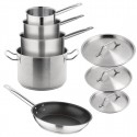 Vogue Cook Like A Pro 5-Delige Roestvrijstalen Inductiepannenset