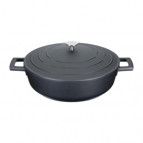 Masterclass Ondiepe Braadpan 4L - Gegoten Aluminium - Zwart