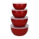 KitchenAid Voorbereidingskommen met Deksel Empire Rood - Set van 4