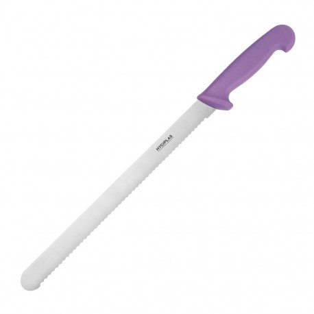 Hygiplas Slicer Gekarteld Paars 30cm – RVS Broodmes voor Allergenen