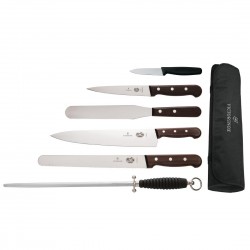 Victorinox 6-delige Messenset met 25cm Koksmes - Carbon RVS