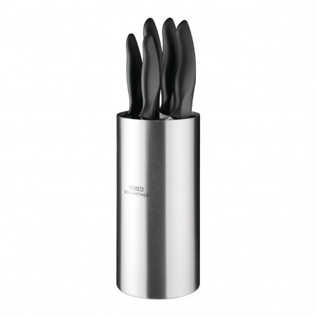 Nisbets Essentials 5-delige messenset met messenblok – RVS