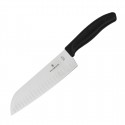Victorinox Santokumes Gegolfd 17cm – Carbon RVS Zwart