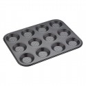 Masterclass Crusty Bake Ondiepe Bakplaat met 12 Gaten - Anti-aanbak Carbonstaal, Zwart