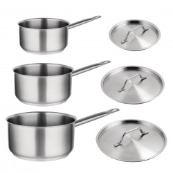 Vogue 3-delige RVS steelpannen set