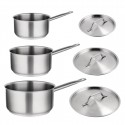 Vogue 3-delige RVS steelpannen set