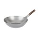 London Wok wok met platte bodem 33cm - Zacht staal - Zilver