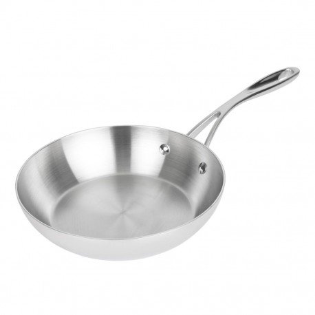 Vogue Tri-Wall RVS koekenpan 200mm – Zilver, geschikt voor inductie
