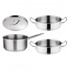 Vogue 3-delige set met RVS steelpan en stomers
