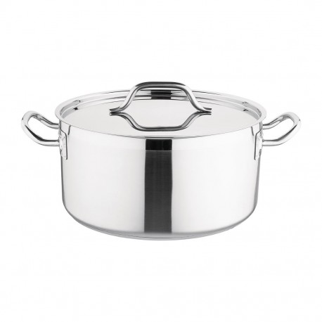 Nisbets Essentials inductie kookpan 32cm 12L - RVS smoorpan met deksel