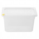 Hygiplas Click PP GN-bak 1/4 met deksel & 7 HACCP-kleurclips 150 mm 3,7L (4 stuks)