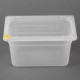Hygiplas Click PP GN-bak 1/4 met deksel & 7 HACCP-kleurclips 150 mm 3,7L (4 stuks)