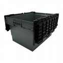 Vogue Kunststof Transportkrat met Vast Deksel 600x400x320mm - Zwart