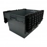 Vogue Kunststof Transportkrat met Vast Deksel 600x400x320mm - Zwart