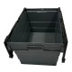 Vogue Kunststof Transportkrat met Vast Deksel 600x400x320mm - Zwart