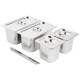 Vogue RVS Gastronorm Bakken Set 2x 1/3 2x 1/6 Met Deksels - Zilver