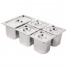 Vogue RVS Gastronorm Bakken Set 1/3 en 4 x 1/6 Met Deksels - Zilver