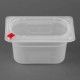 Hygiplas Click PP GN-bak 1/9 met deksel & HACCP-kleurclips 100 mm 0,85 l (set van 4)