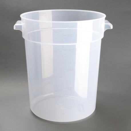 Vogue polypropyleen ronde vershoudbak 20L - Helder