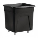 Zwarte polyethyleen trolley groot - 185 liter