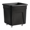 Zwarte polyethyleen trolley groot - 185 liter