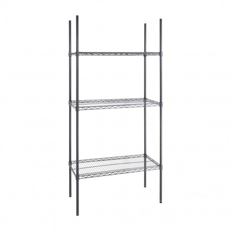Nisbets Essentials 3-laags gecoat stellingsysteem 1820 x 915 x 457mm - modulair rek in staal