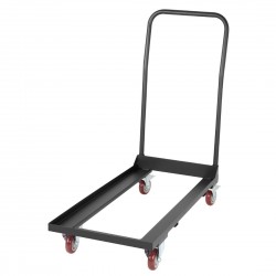 Bolero opvouwbare trolley voor klapstoelen - zwart gepoedercoat staal