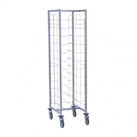 Tournus Bordenstapelwagen RVS 12 niveaus - Serveerwagen Zilver