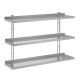 Gastro-M RVS Wandschapset 3 Niveaus 100x40cm - Complete Montageset