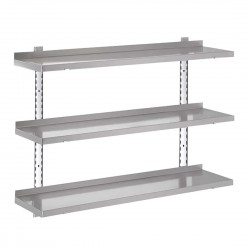 Gastro-M RVS Wandschapset 3 Niveaus 100x40cm - Complete Montageset