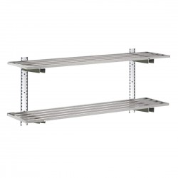 Gastro-M RVS Wandplankset 2 Niveaus 100x100x40cm – Complete Montageset