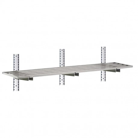 Gastro M RVS wandschap 160x40 cm - compleet schapsysteem 1 niveau (montageset excl. schroeven)
