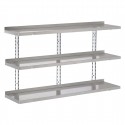 RVS wandrek 3 niveaus 160x40cm - Gastro M complete montageset