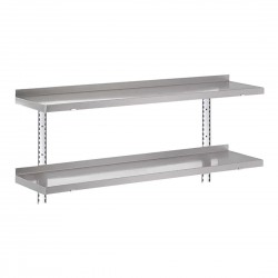 Gastro-M RVS wandplankenset 2 niveaus 100x40cm - complete montageset