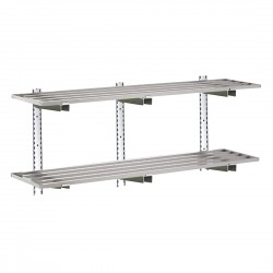 Gastro-M RVS wandrek 2 niveaus 180x40cm - complete montageset