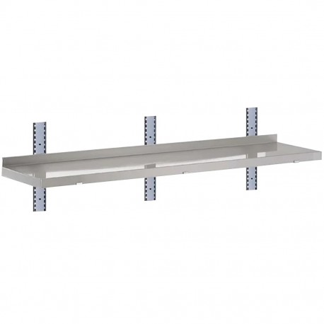 Gastro-M RVS wandplank 1-laags 140x40 cm - complete montageset
