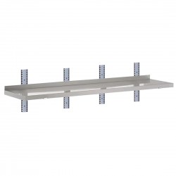 Gastro-M RVS wandschap 200x40cm - complete montageset met 1 niveau