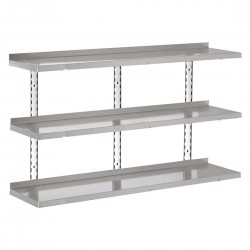 Gastro-M RVS stellingset 3 niveaus 140x40cm - complete montageset