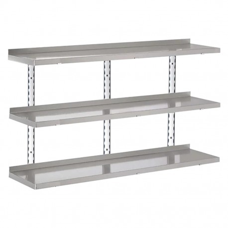 Gastro-M RVS stellingset 3 niveaus 140x40cm - complete montageset