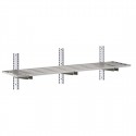 Gastro-M RVS wandplank 180x40cm - complete montageset, 1 niveau
