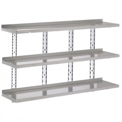 Gastro M RVS wandrek 3 niveaus 180x40cm - complete montageset (excl. schroeven)