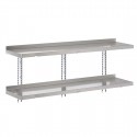 Gastro M RVS wandrek 2 niveaus 160x40cm - complete montageset (excl. schroeven)
