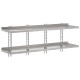 Gastro-M Complete Wandplankenset 2 Niveaus 200x40cm RVS - Montageset (excl. schroeven)