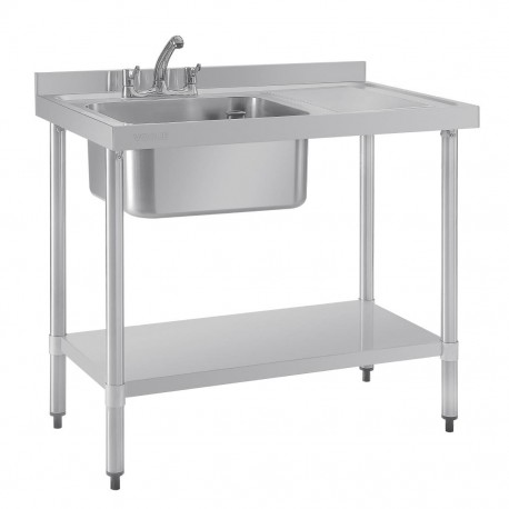 Vogue RVS spoeltafel met enkele spoelbak links 100x60cm
