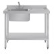 Vogue RVS spoeltafel met enkele spoelbak links 100x60cm