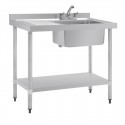 Vogue RVS Spoeltafel Enkel met Afdruipblad Links 1000 mm