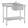 Vogue RVS Spoeltafel Enkel met Afdruipblad Links 1000 mm