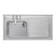 Vogue RVS Spoeltafel met Enkele Spoelbak Links 120x60cm