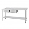 Vogue RVS spoeltafel dubbele spoelbak links 180x60cm