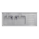 Vogue RVS spoeltafel met dubbele spoelbak links 150x60cm